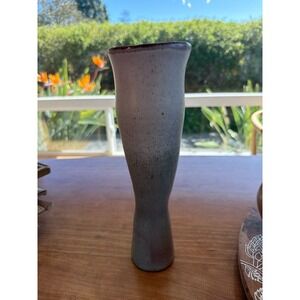 Handmade Artisan Studio Pottery Stoneware Bud Vase - Speckled Glaze with Mottled